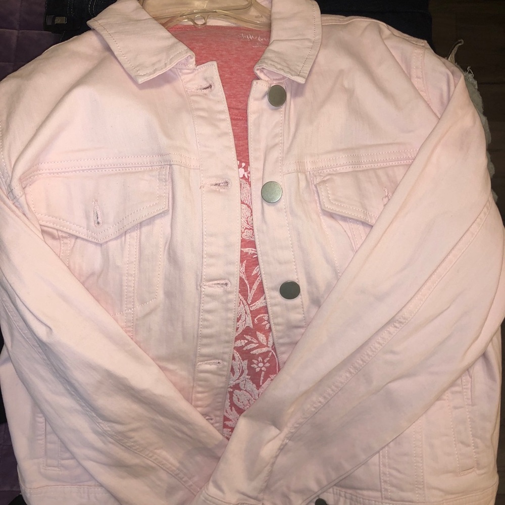 urban outfitters jean jacket and matching top set